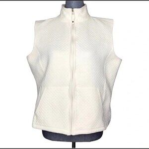 2/$20 Karen Scott white quilted vest women size large